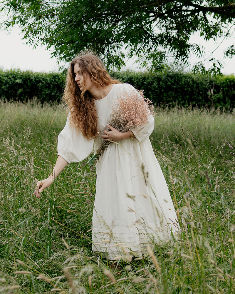 Robe bohème JANIS à rayures lurex argent